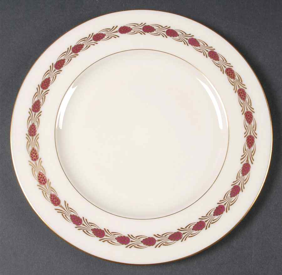 Pinehurst Maroon Luncheon Plate by Lenox-1