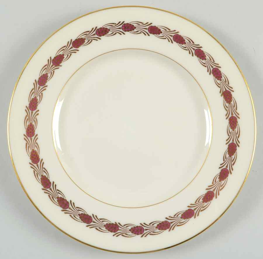 Pinehurst Maroon Salad Plate by Lenox-1