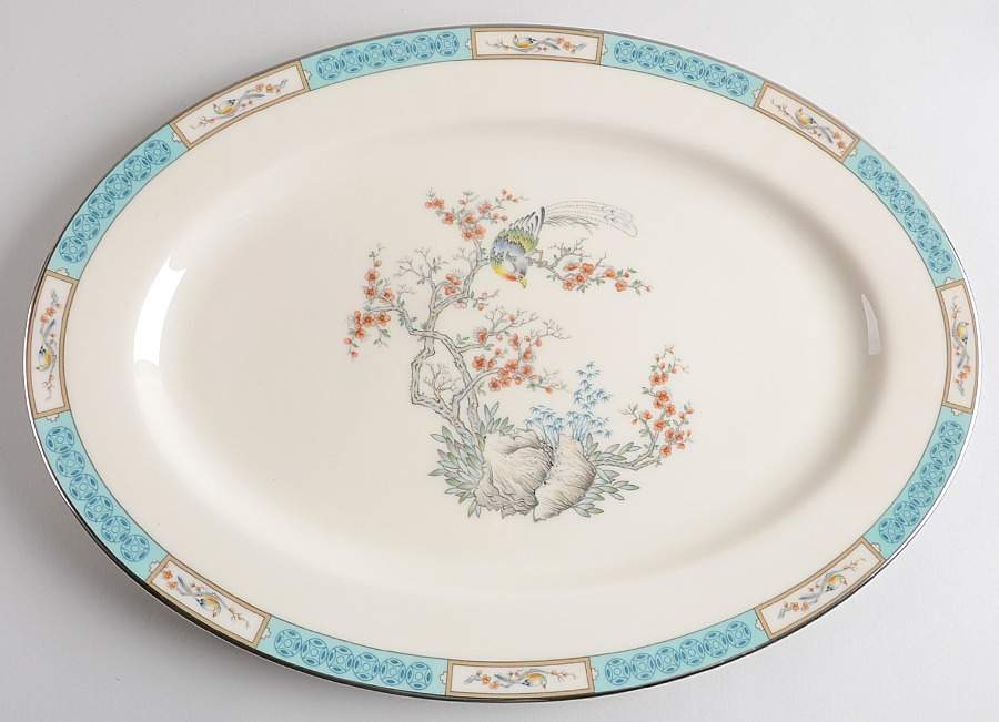 Plum Blossoms 16" Oval Serving Platter by Lenox-1
