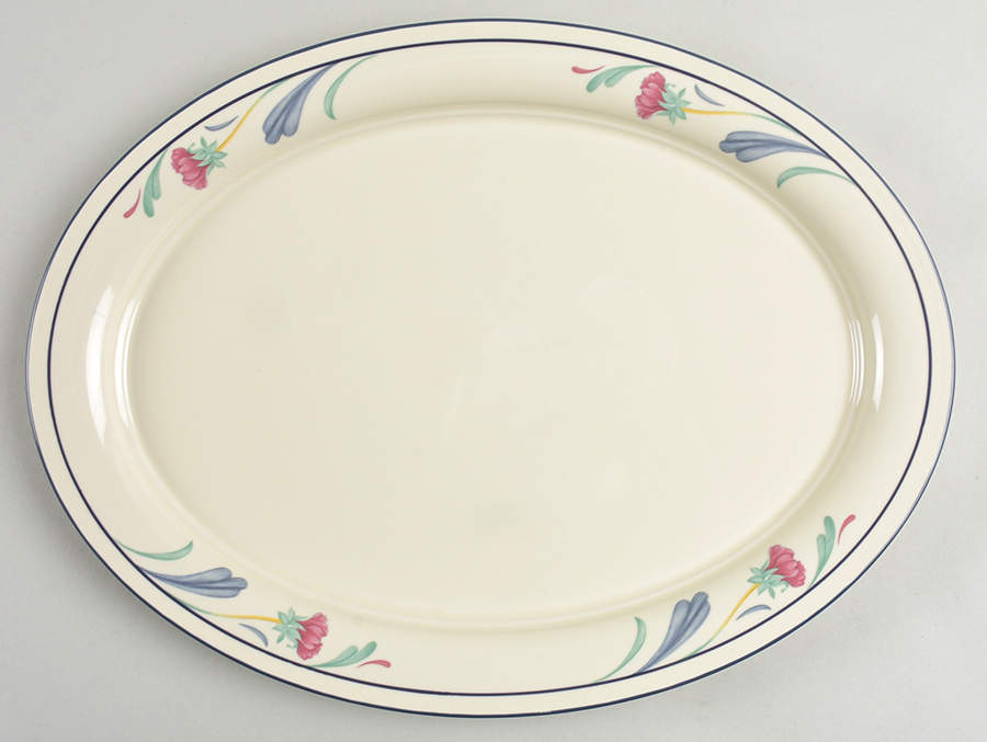 Poppies On Blue 14" Oval Serving Platter by Lenox-1