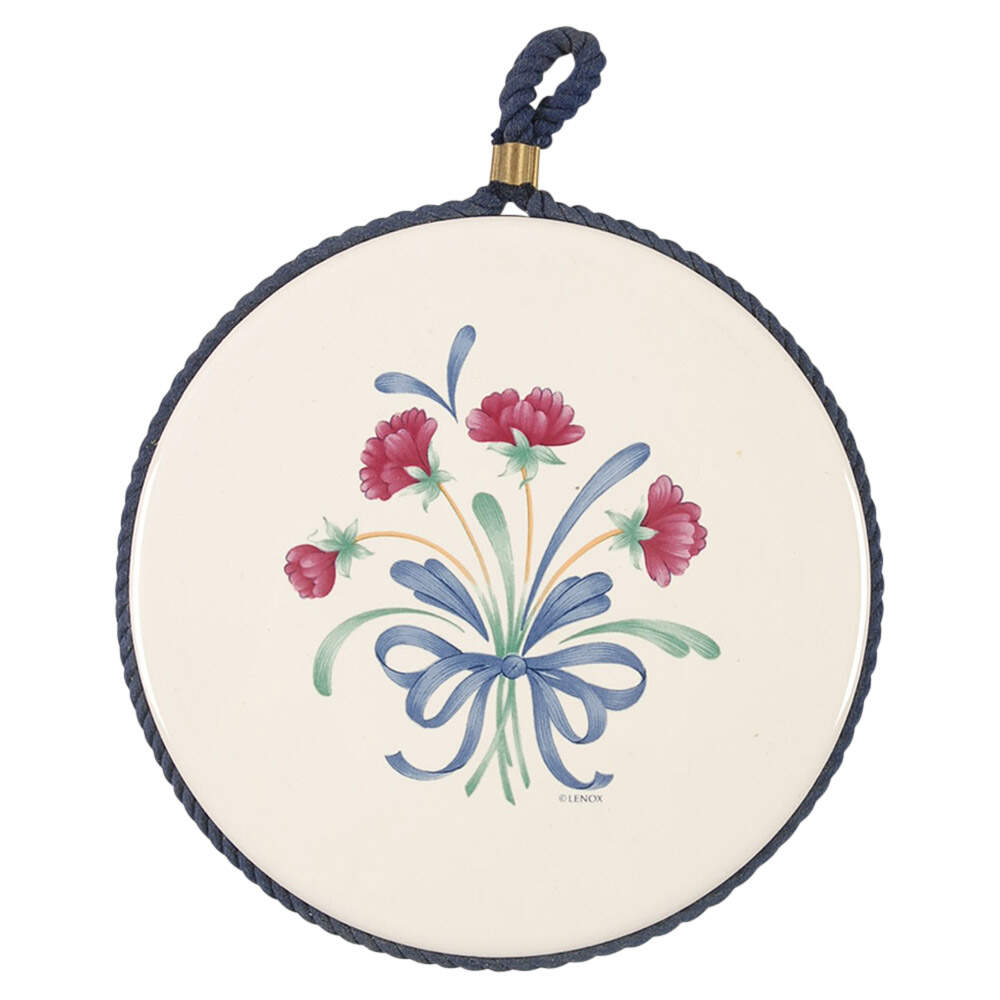 Poppies On Blue Round Cork Back Trivet by Lenox-1