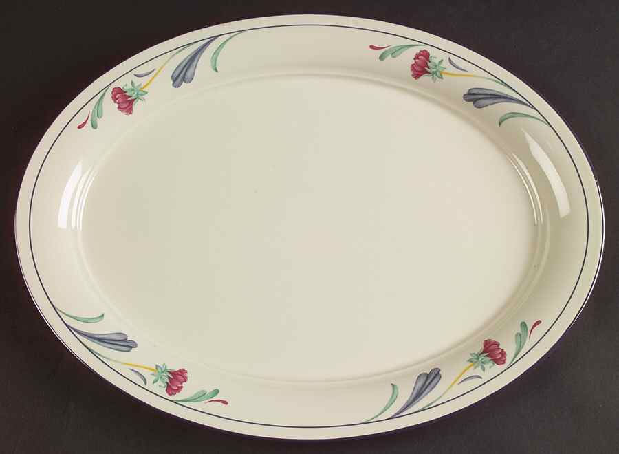 Poppies On Blue 13" Oval Serving Platter by Lenox-1
