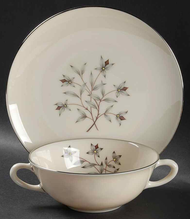 Princess Flat Cream Soup Bowl & Dessert Plate/Saucer Set by Lenox-1