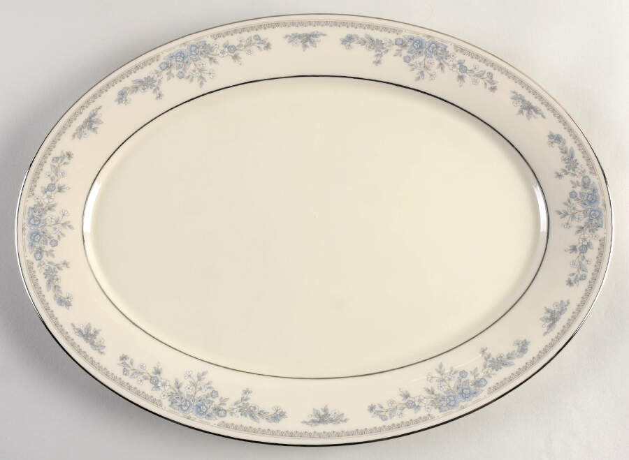 Reverie (Platinum Trim) 16" Oval Serving Platter by Lenox-1