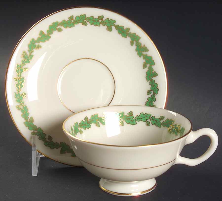 Shenandoah Green Footed Cup & Saucer Set by Lenox-1