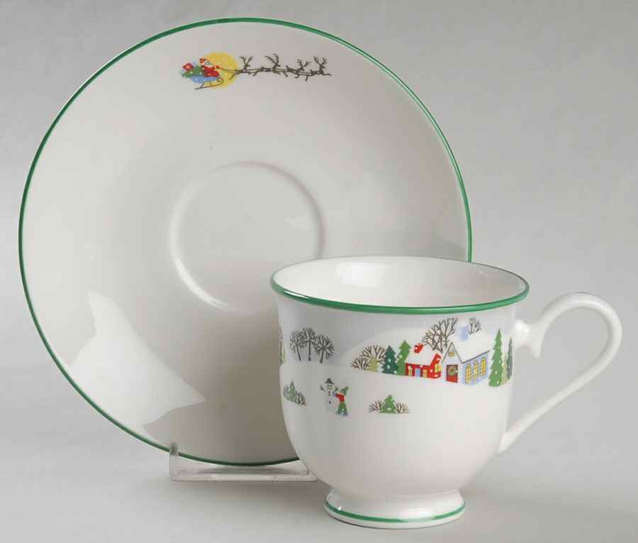 Sleighride Footed Cup & Saucer Set by Lenox-1