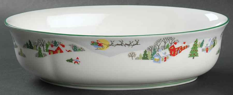 Sleighride 10" Oval Vegetable Bowl by Lenox-1