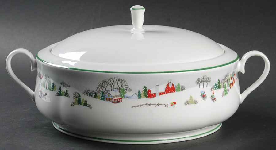 Sleighride Round Covered Vegetable by Lenox-1