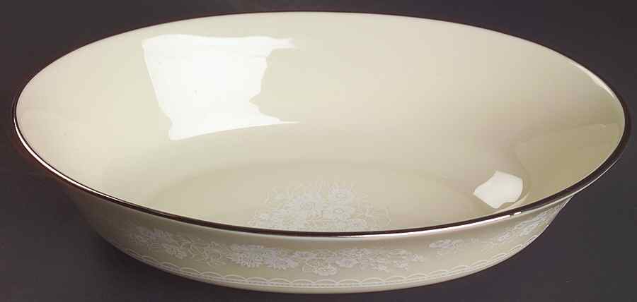 Snow Flower 9" Oval Vegetable Bowl by Lenox-1