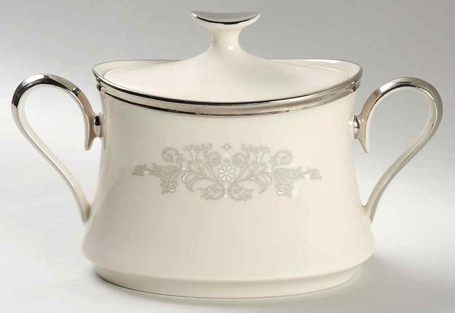 Snow Lily Sugar Bowl & Lid by Lenox-1