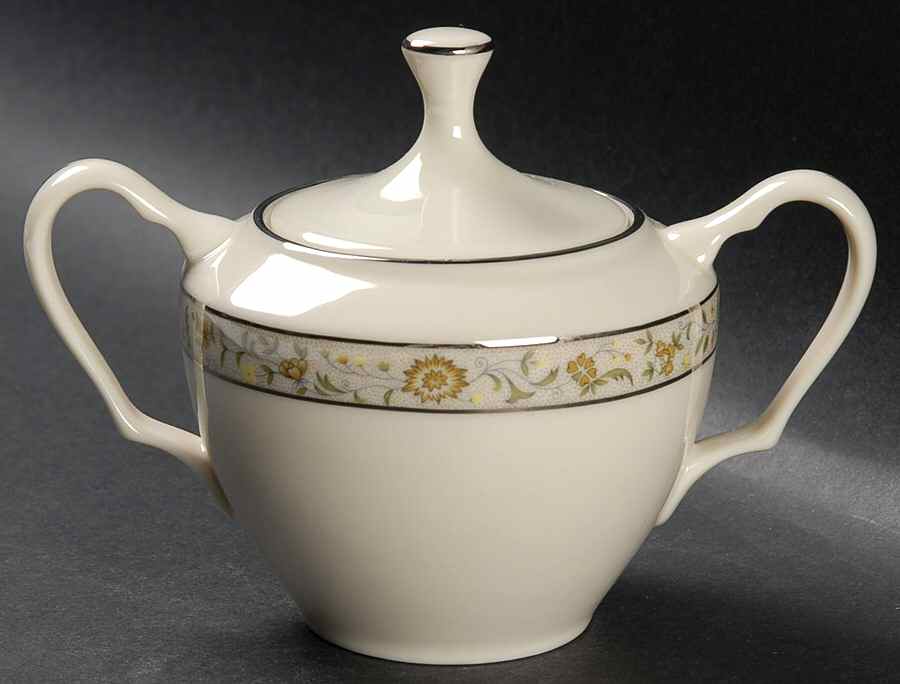 Springdale (Platinum Trim) Sugar Bowl & Lid by Lenox-1