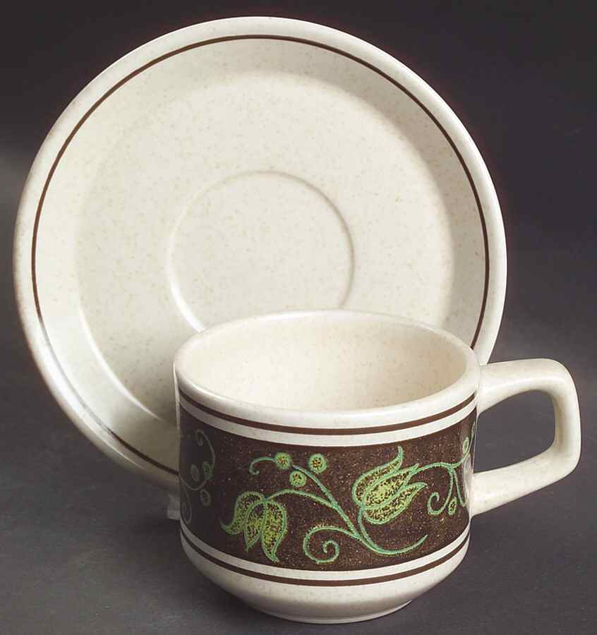 Spanish Swirl Flat Cup & Saucer Set by Lenox-1