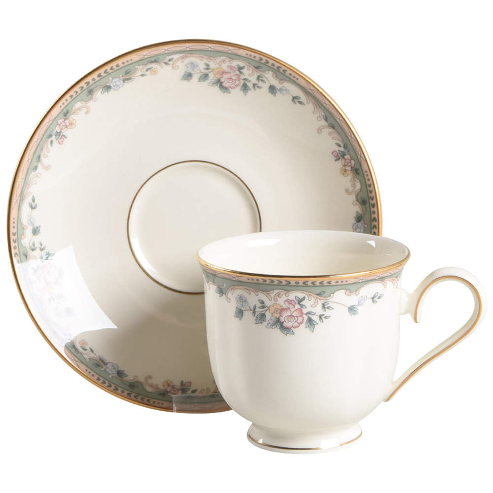Spring Vista Footed Cup & Saucer Set by Lenox-1