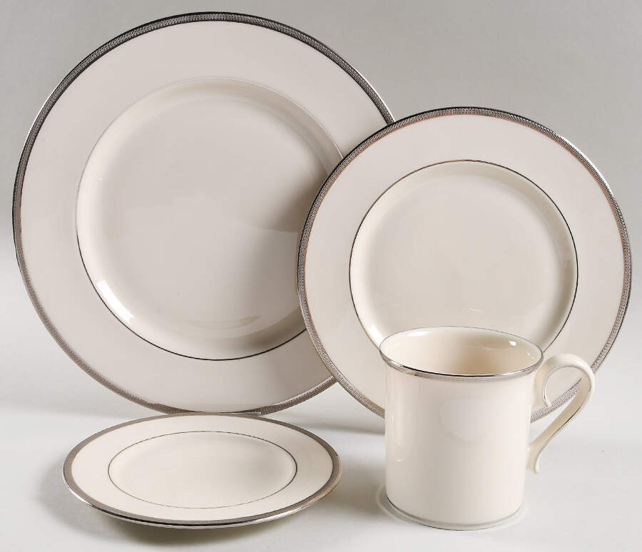Tuxedo Platinum (Newer, Presidential Shape) 4 Piece Place Setting by Lenox-1