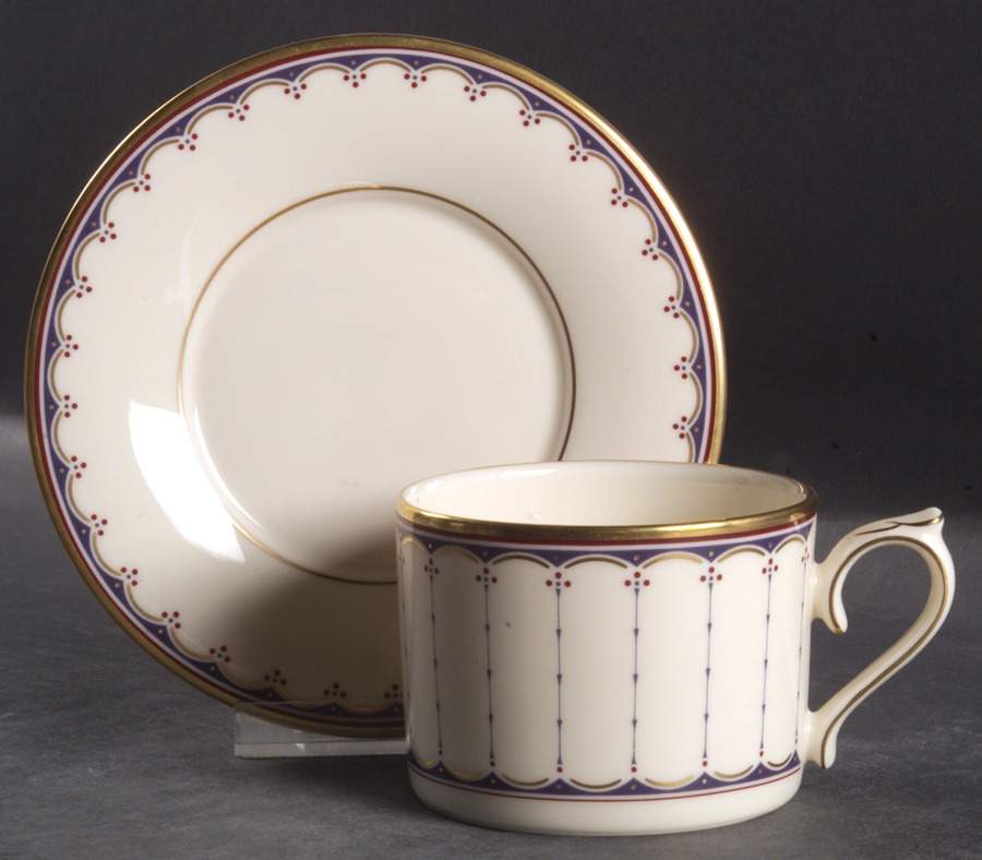 Weymouth Estates Flat Cup & Saucer Set by Lenox-1