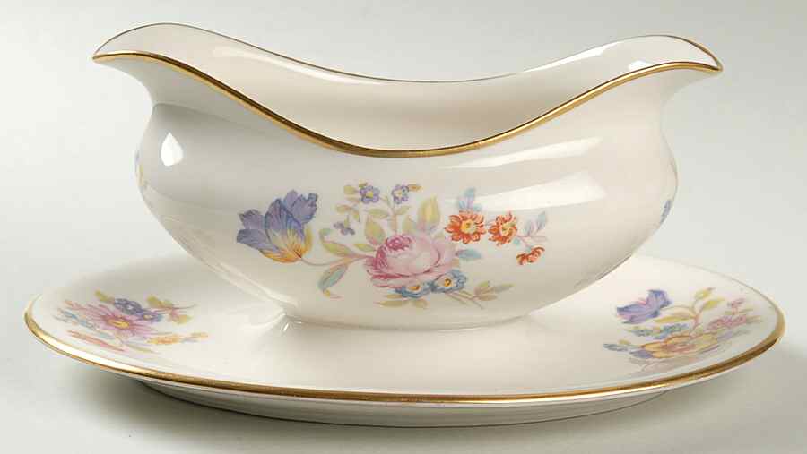 Linda Lee Gravy Boat with Attached Underplate by Lamberton-1
