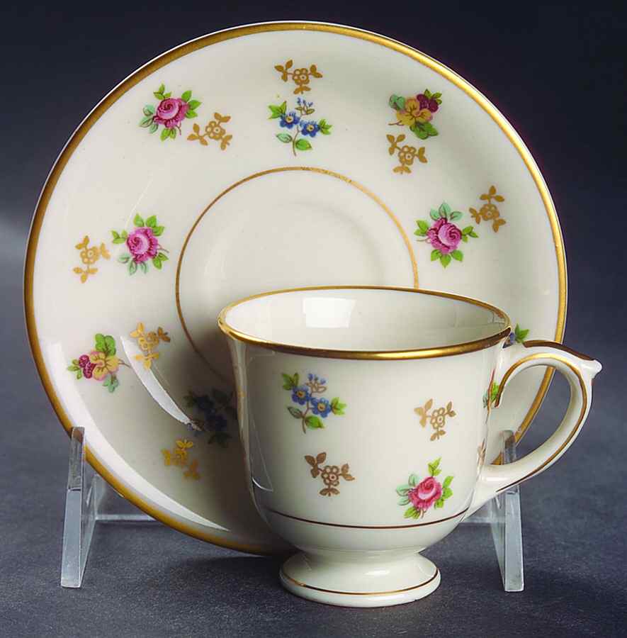 Molly Pitcher Footed Demitasse Cup & Saucer Set by Lamberton-1