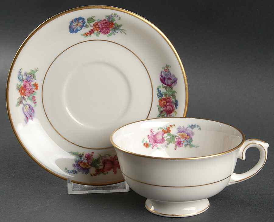 Plymouth Footed Cup & Saucer Set by Lamberton-1