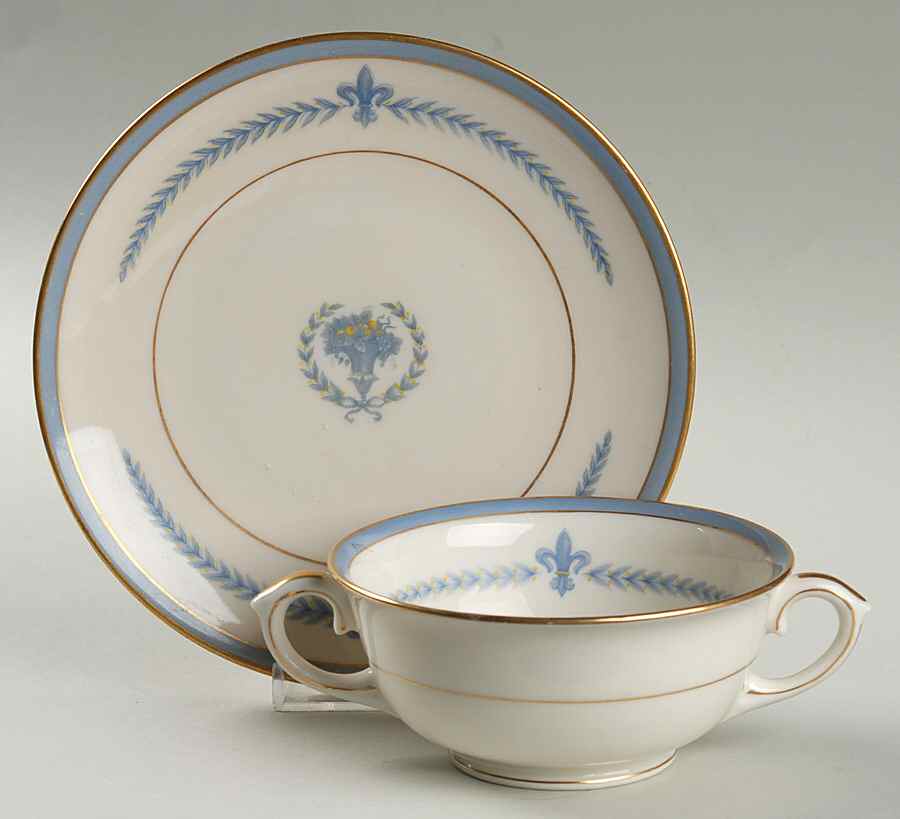 Puritan Footed Cream Soup Bowl & Saucer Set by Lamberton-1