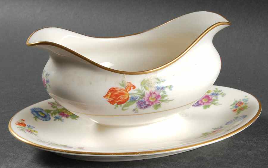 Rita Maria Gravy Boat with Attached Underplate by Lamberton-1