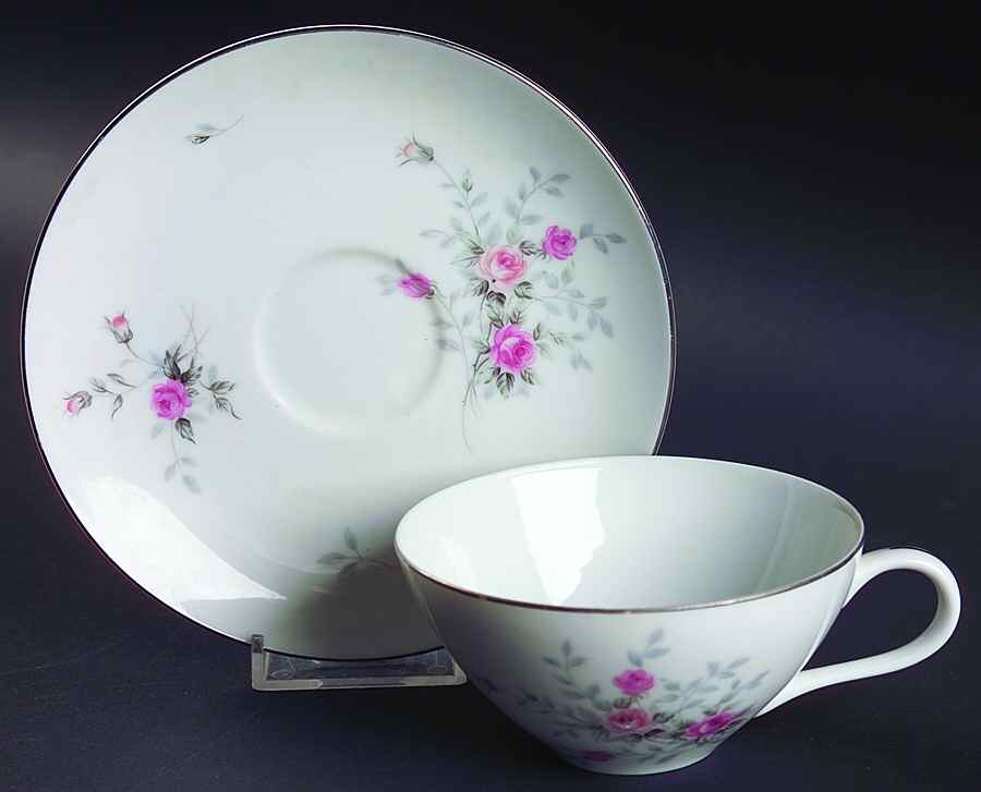 Petite Rose Flat Cup & Saucer Set by Lacco-1