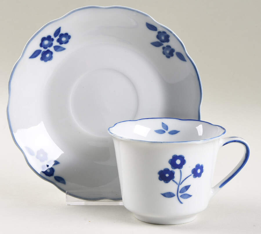 Folkcraft Flat Cup & Saucer Set by LDC China-1