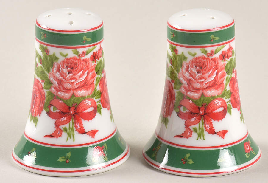 Christmas Rose Salt & Pepper Set by Lefton-1