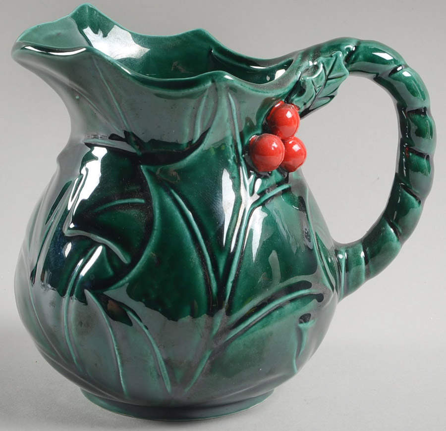 Green Holly Pitcher 20 Oz (For Bowl Set) by Lefton-1