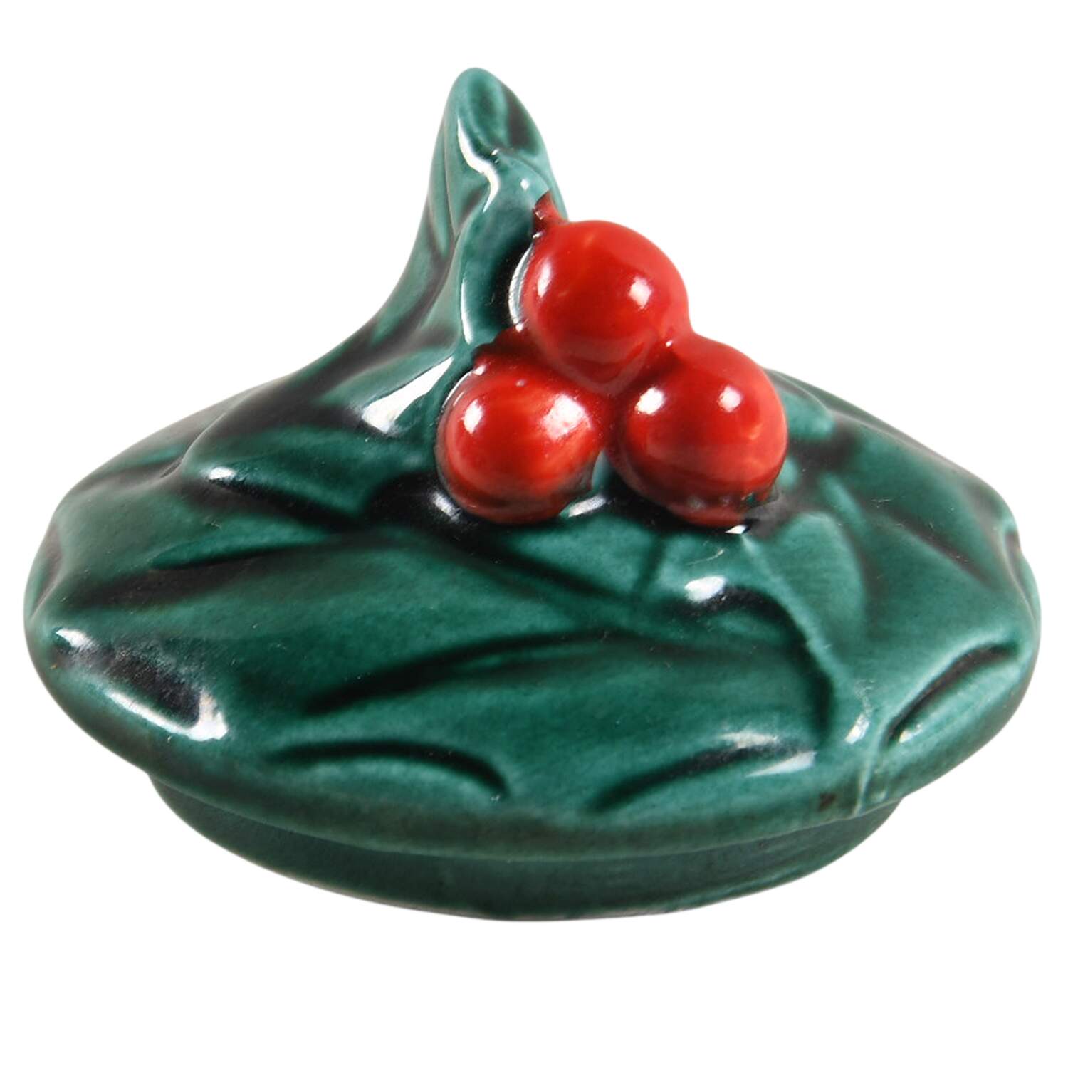 Green Holly Lid for Mini Sugar Bowl by Lefton-1