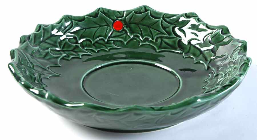 Green Holly Saucer for Jumbo Cup by Lefton-1