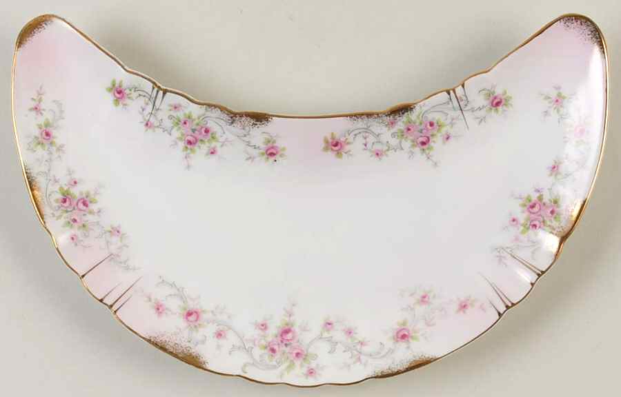 Heirloom Rose Crescent Salad Plate by Lefton-1