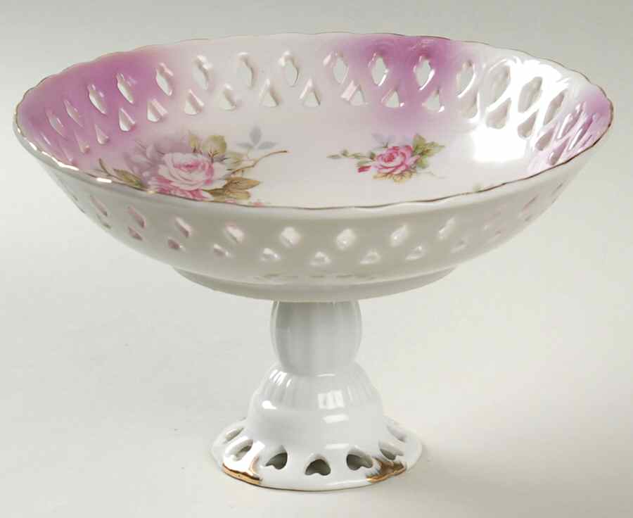 Heavenly Rose Round Compote (Height X Width) by Lefton-1
