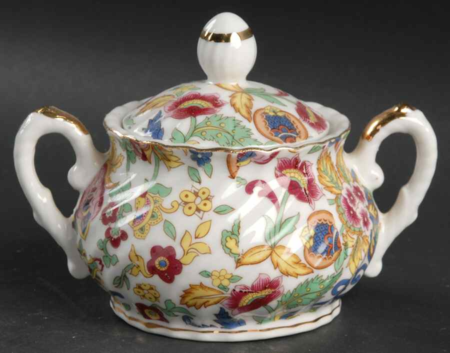 Paisley Fantazia Sugar Bowl & Lid by Lefton-1