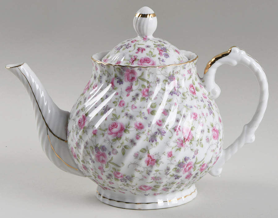 Rose Chintz Teapot & Lid by Lefton-1