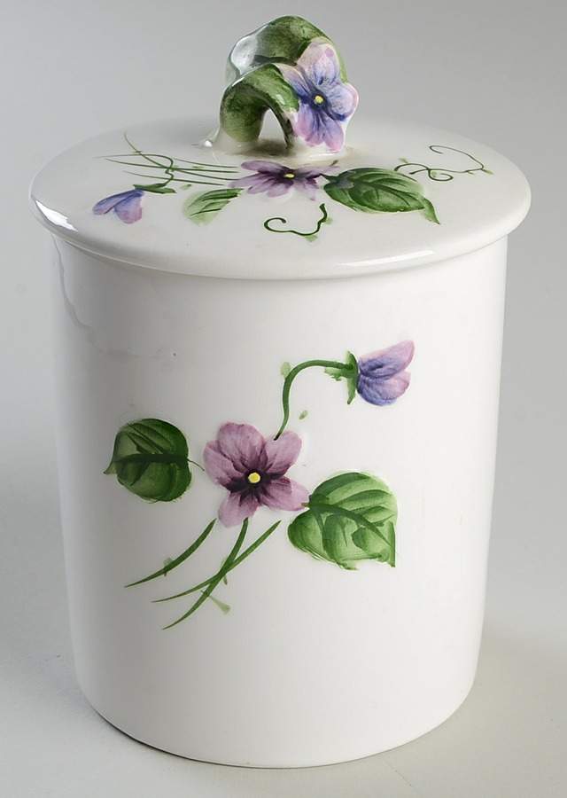 Sweet Violets Small Canister & Lid by Lefton-1