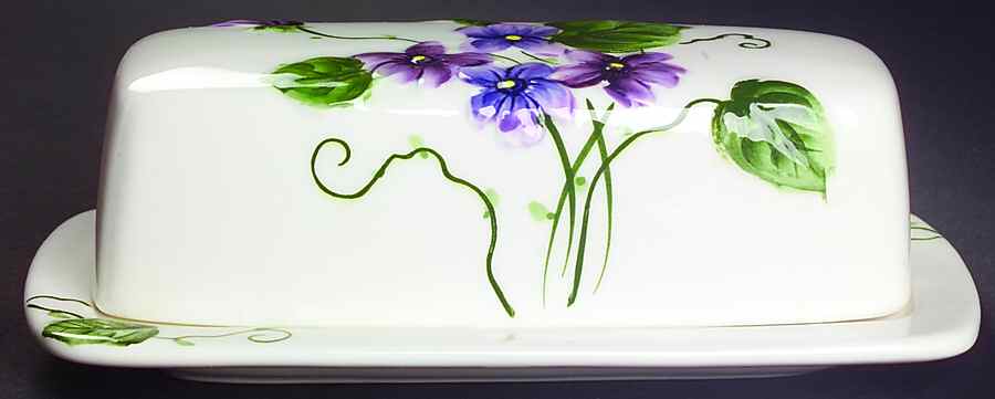 Sweet Violets 1/4 Lb Covered Butter by Lefton-1