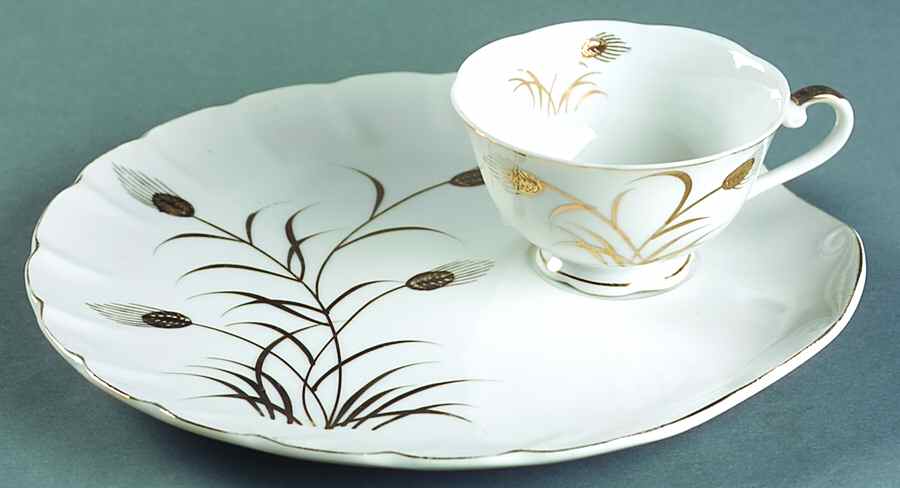 Wheat Snack Plate & Cup Set by Lefton-1