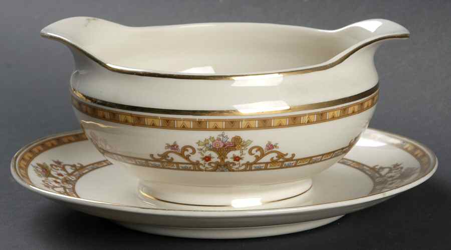 Moresque Gravy Boat with Attached Underplate by Lexington-1