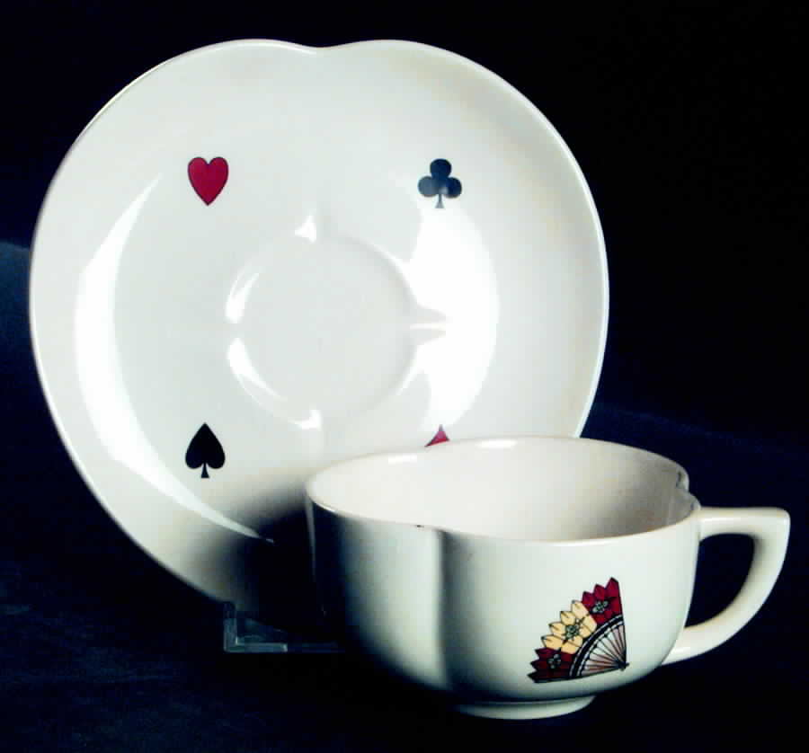 Casino Flat Cup & Saucer Set by Limoges-American-1