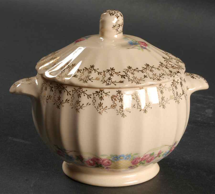 Chateau Sugar Bowl & Lid by Limoges-American-1