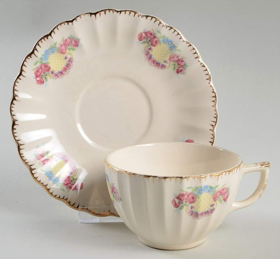 Chateau Flat Cup & Saucer Set by Limoges-American-1