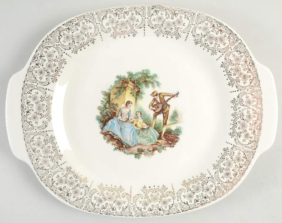 China d'Or (Filigree 1TS284) 14" Oval Serving Platter by Limoges-American-1