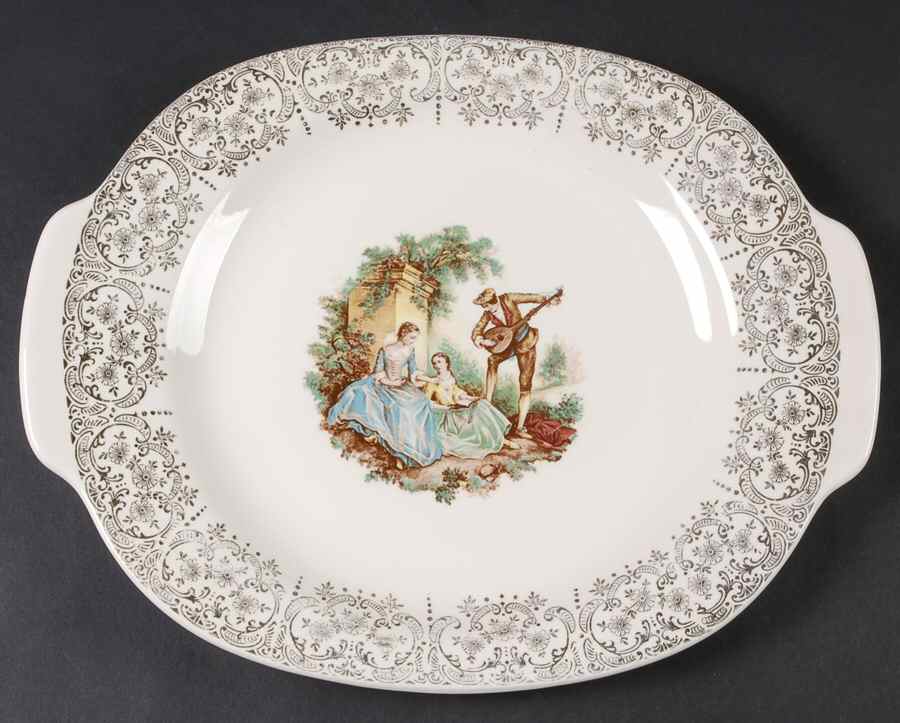 China d'Or (Filigree 1TS284) 13" Oval Serving Platter by Limoges-American-1