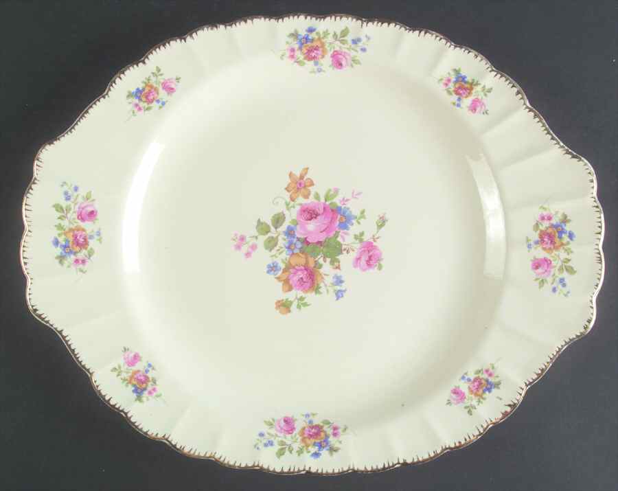 English Rose 15" Oval Serving Platter by Limoges-American-1