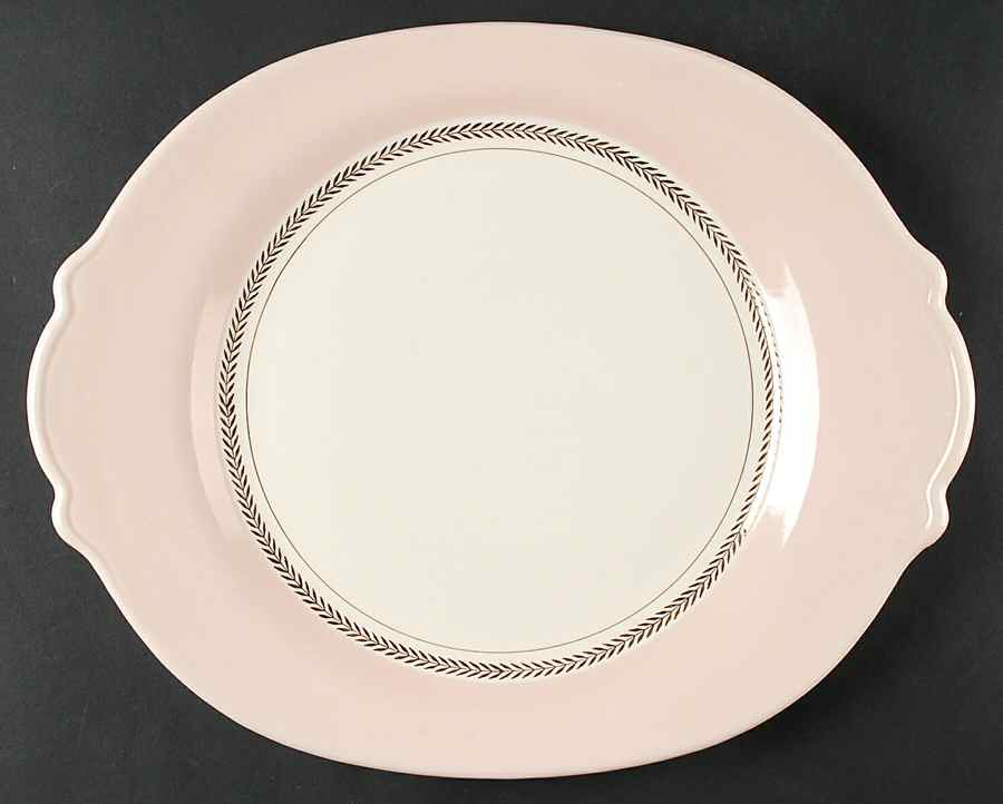 Federal Coral Pink 15" Oval Serving Platter by Limoges-American-1