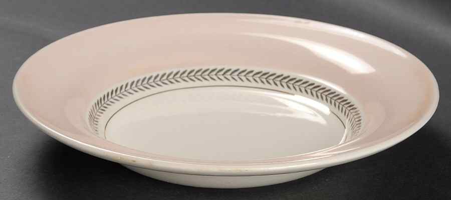 Federal Coral Pink Rim Soup Bowl by Limoges-American-1