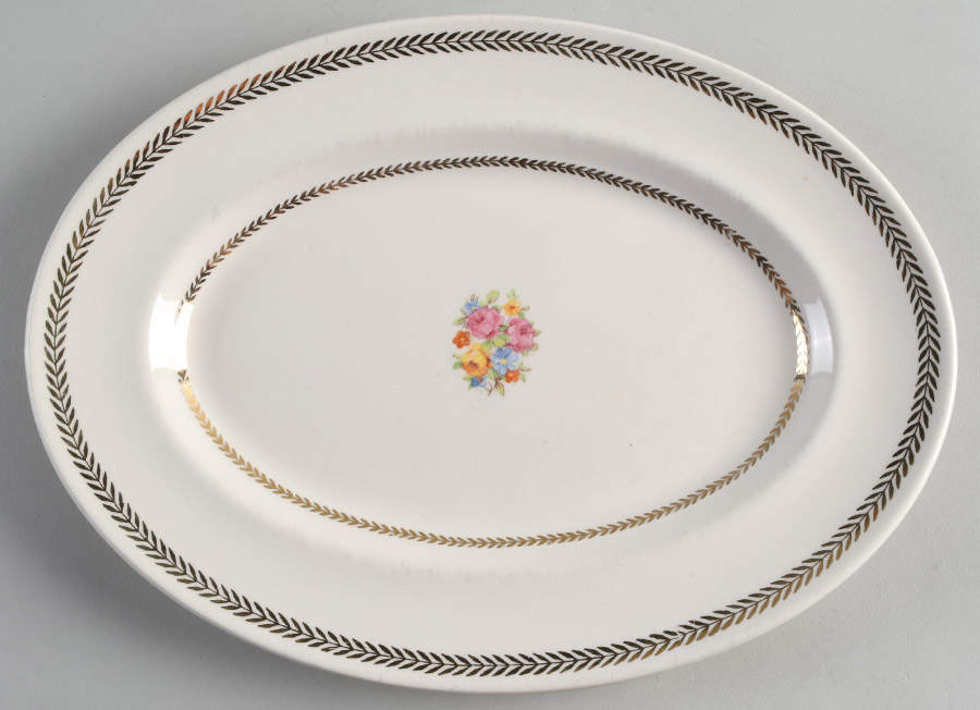 Golden Princess 11" Oval Serving Platter by Limoges-American-1