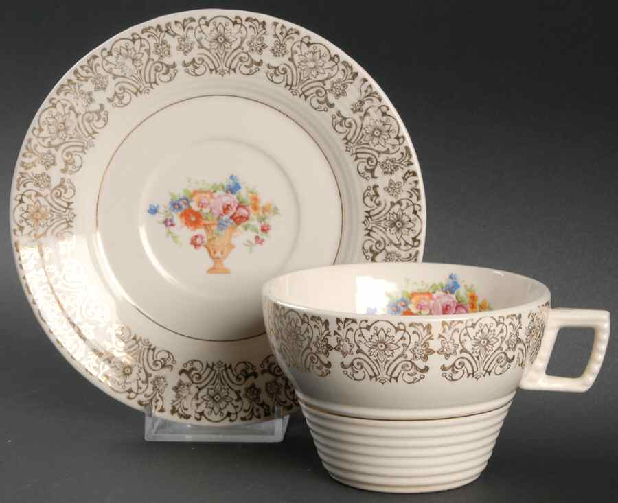 Juliet Flat Cup & Saucer Set by Limoges-American-1