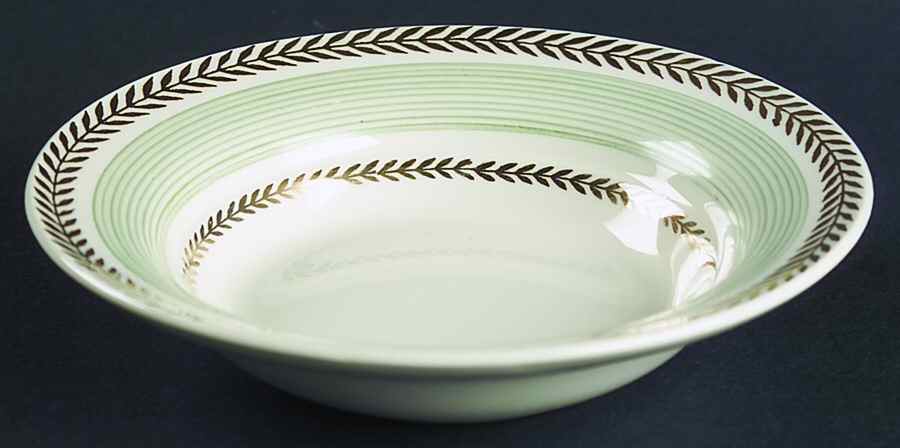 Lyceum Green Rim Fruit/Dessert (Sauce) Bowl by Limoges-American-1