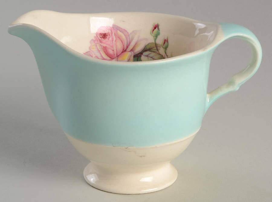 Tea Rose Cotillion Blue Creamer by Limoges-American-1